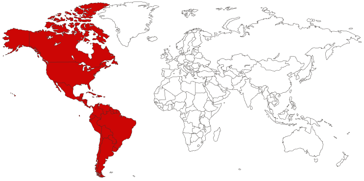 Northern, Southern America map